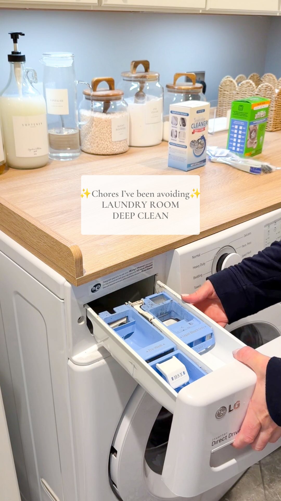 Embarrassed by the before, bragging about the ✨after✨ Deep cleaning our laundry room was so needed! #laundryroom #laundryroomdeepclean #deepclean #laundrytips #laundryroutine