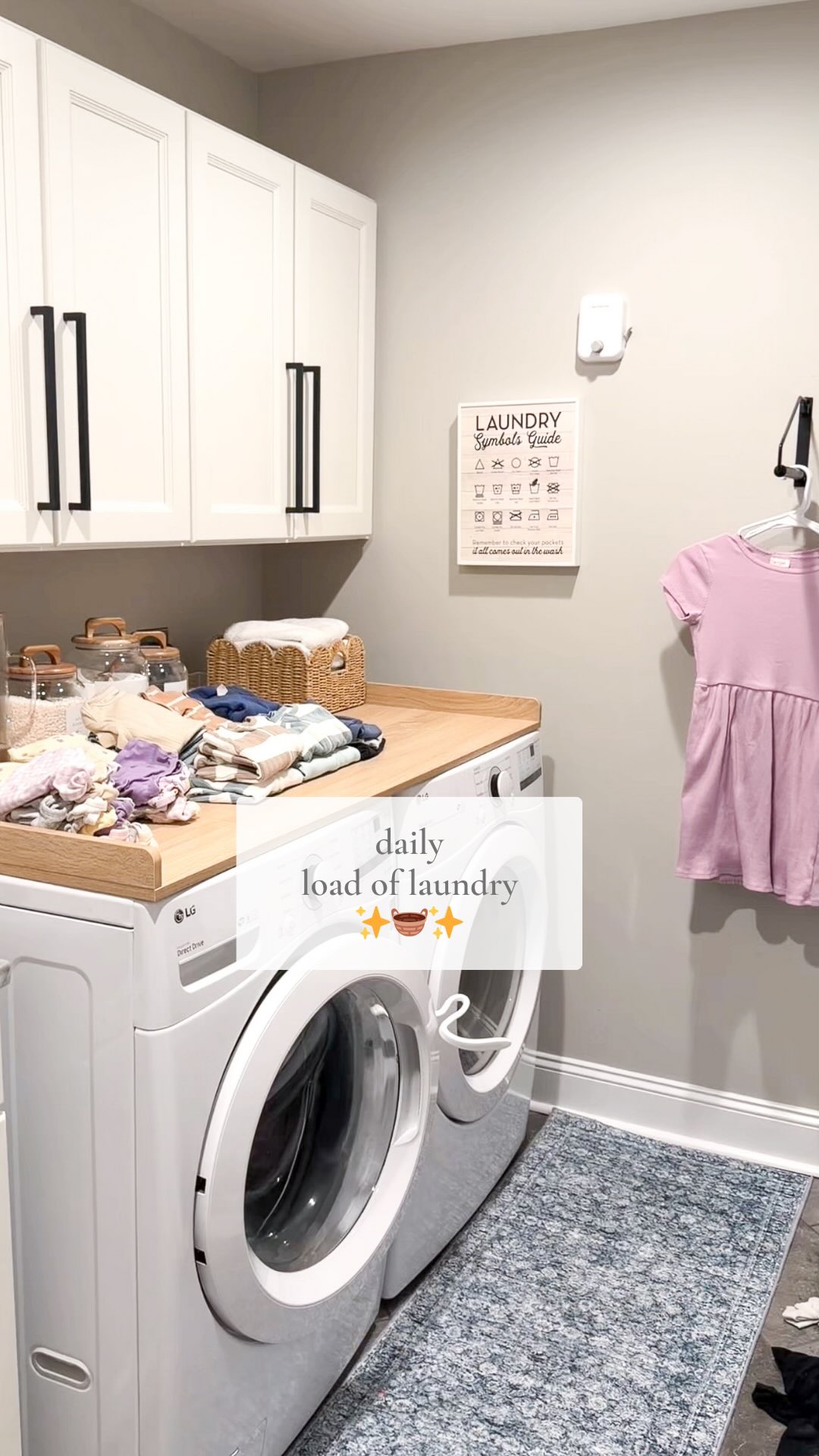 New spring and summer clothes for the kids means a load of laundry is a must! So excited for warmer weather so the can start wearing all of these cute outfits! ✨ Comment “laundry” and I’ll DM you everything in our laundry room! #laundry #laundryday #laundryroutine #dailylaundry #laundryroom