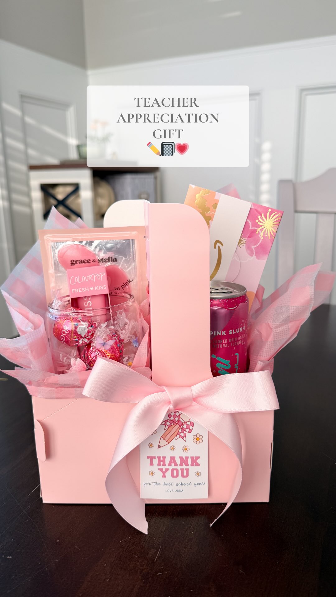 Teachers are truly some of the most amazing people and I’m so grateful for the girls’ teachers! Comment “teacher gift” and I’ll message you everything I used to out these together! 💗We put together these cute pink theme teacher gifts for them for Teacher Appreciation Week! This is also great for an end of the year gift for teachers!#teachergift #teacherappreciationday #teachergiftideas #giftideas #teacherappreciation