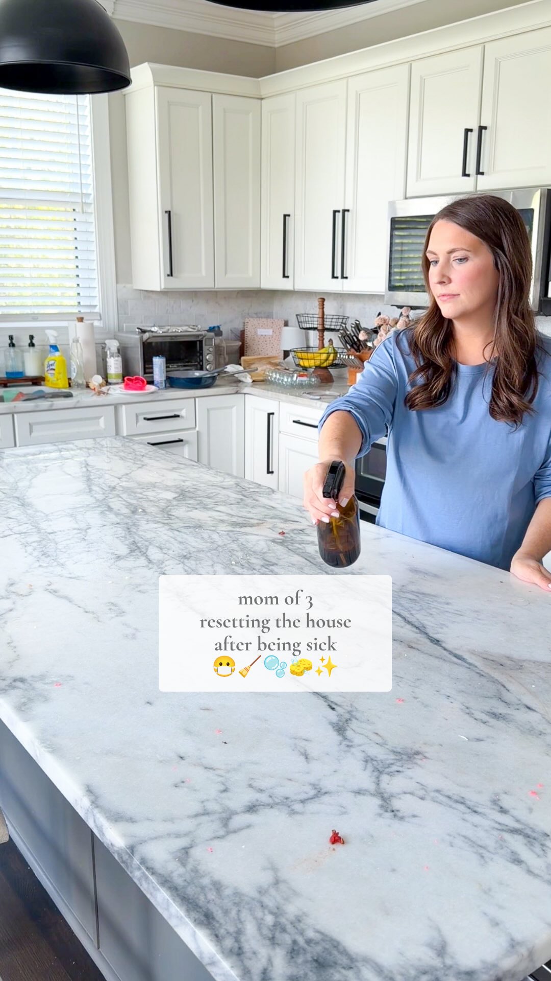 It makes me so sad when my babies are all sick 🥺😷 I was way more focused on trying to take care of them than taking care of our house the last two weeks (which is exactly where I was needed most and it’s okay that my house got messy). But I was able to spend some time trying to get us reset today and it felt great! #cleaningmotivation #kitchenreset #housereset #cleanwithme #bathroomclean