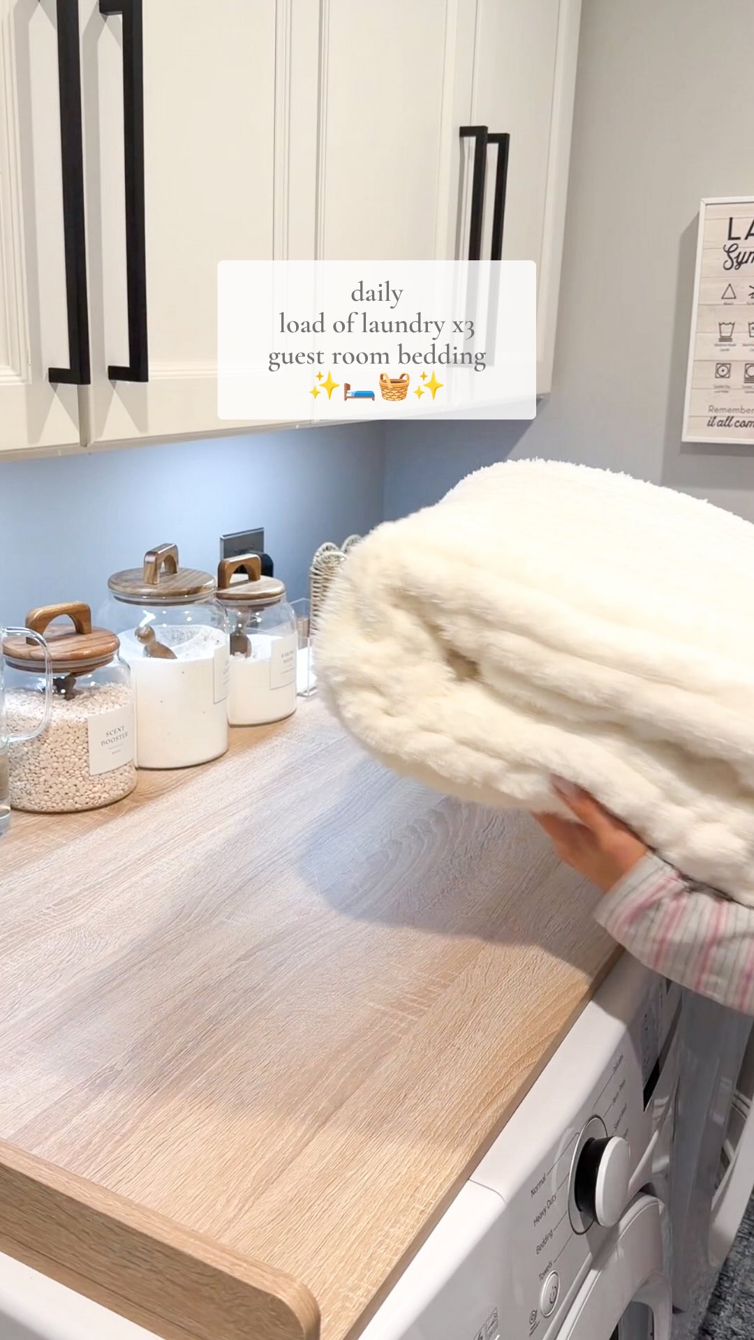 Love getting our guest room ready company 🛏️🧺 #dailylaundry #laundry #laundryday #guestroom #laundryroom