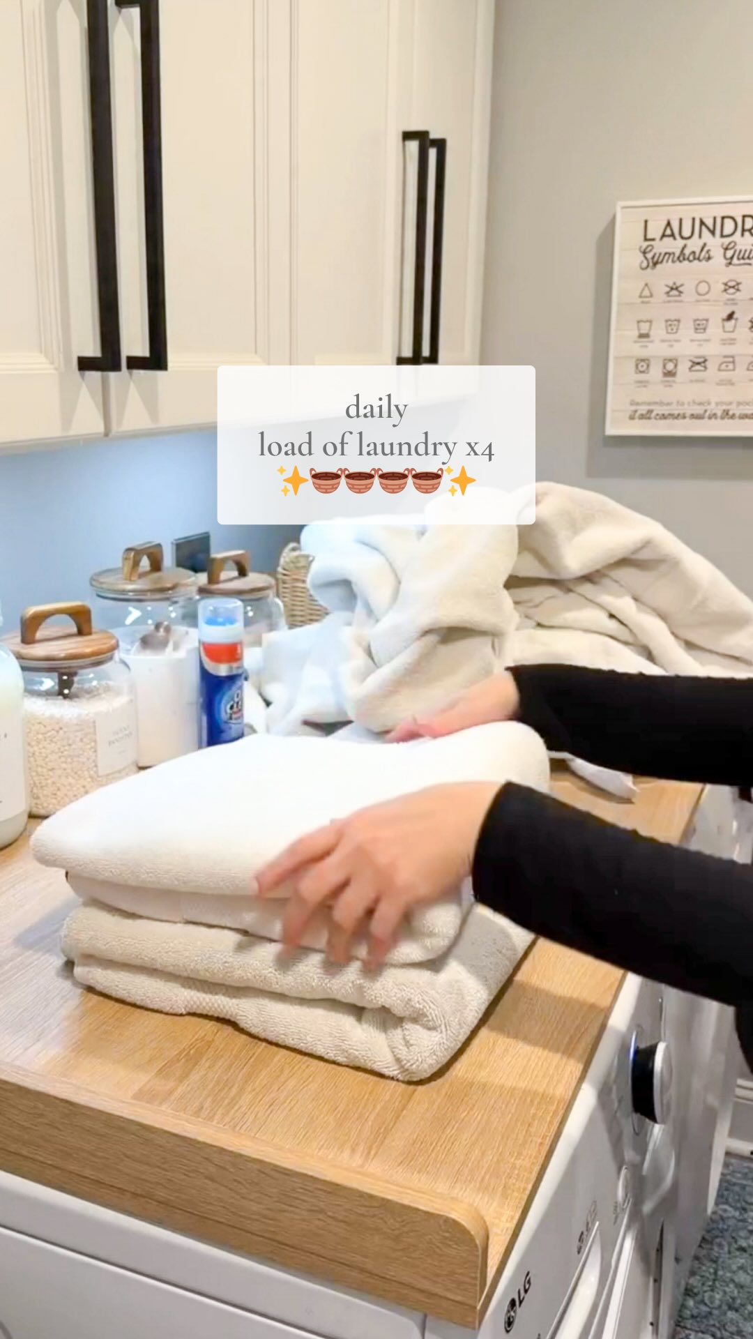 One load of laundry a day just hasn’t been enough lately. It started to pile up so much in here that I finally decided I needed to take a full day of back to back loads of laundry to knock out as much as I could. I got 4 loads done and still have one more that I just couldn’t get through. But this feels so much better! Comment “laundry” and I’ll message you everything in our laundry room! 🧺#laundry #laundryday #dailylaundry #laundryroutine #laundryroom