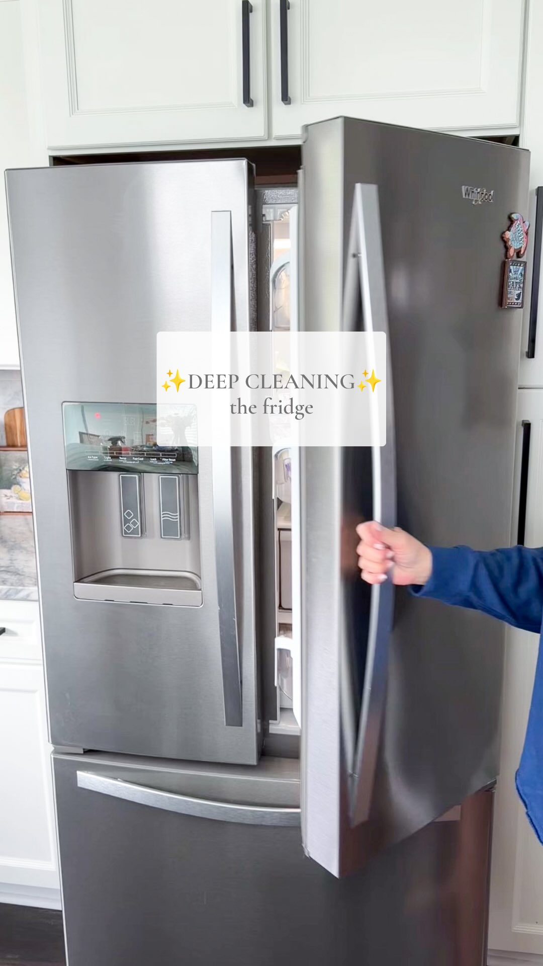 Deep cleaned the fridge! I’ve been on a bit of a deep cleaning kick lately and I’m not mad about it ✨😌✨ #deepclean #fridgecleanout #fridgecleaning #cleanwithme #fridgeorganization